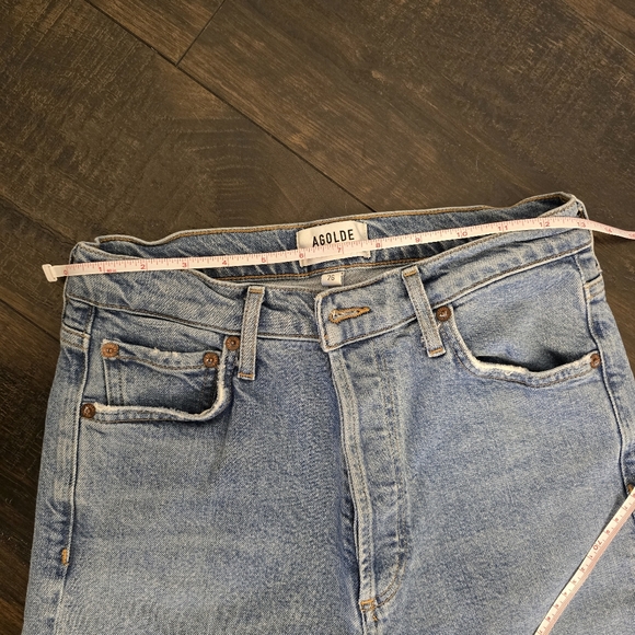 Agolde Nico High Rise Slim Fit Raw Hem Jean Sz 26 - Picture 7 of 14